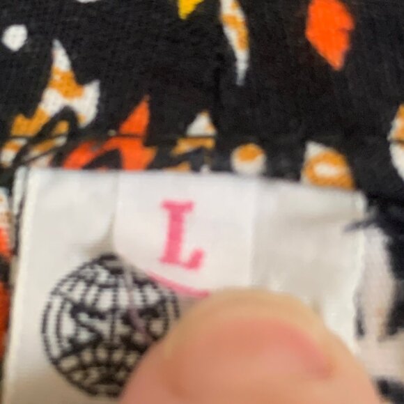 Sabysco Womens Large Bohemian Green & Black Kaftan Dress 100% Cotton Maxi vintag - Picture 4 of 10